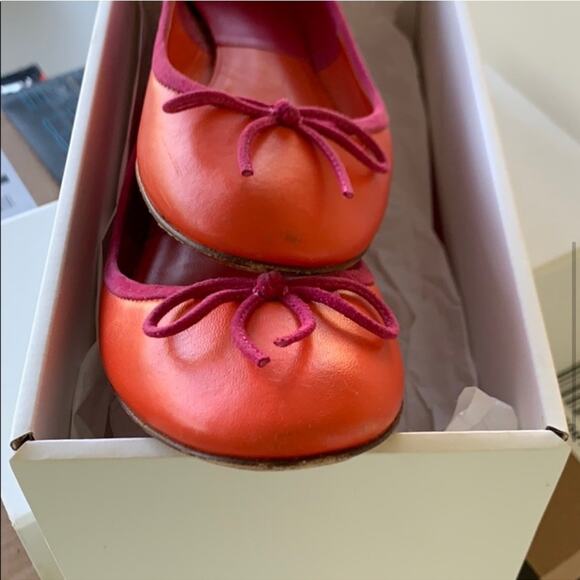 Celine Phoebe Orange and Pink Colorblock Ballet Flats - Picture 8 of 8